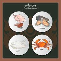 set of Thaifood ingredient vector