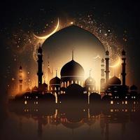 Islamic Mosque Background and Ramadan Karee photo