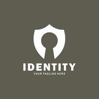 shield logo design, key symbol logo design, business cyber security logo design vector