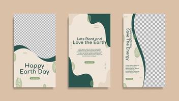 World earth Day social media stories template design vector