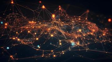 Abstract Technology Network Structure Dark Background photo