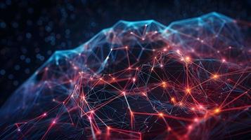 Abstract Technology Network Structure Dark Background photo