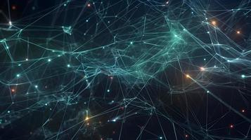Abstract Technology Network Structure Dark Background photo
