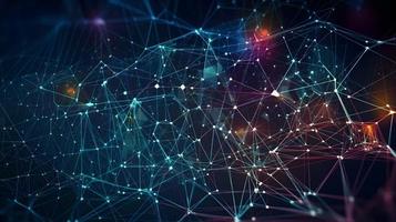 Abstract Technology Network Structure Dark Background photo