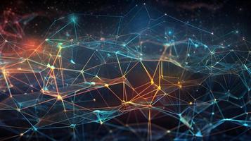 Abstract Technology Network Structure Dark Background photo