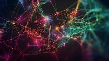 Abstract Technology Network Structure Dark Background photo