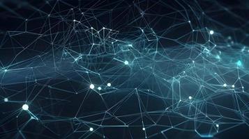 Abstract Technology Network Structure Dark Background photo