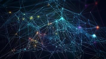 Abstract Technology Network Structure Dark Background photo