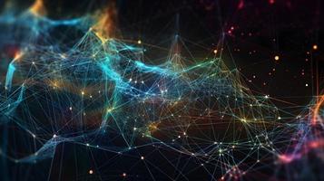 Abstract Technology Network Structure Dark Background photo