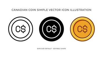 Canada Dollar Coin Simple Vector Icon Illustration