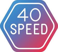 Vector Design 40 Speed Limit Icon Style