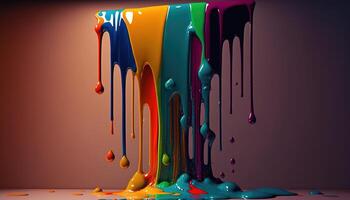 Dripping Paint Art on wall illustration photo