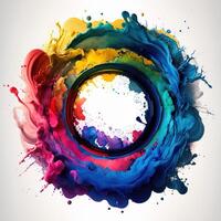 illustration of multicolored liquid ink chromatic circle photo