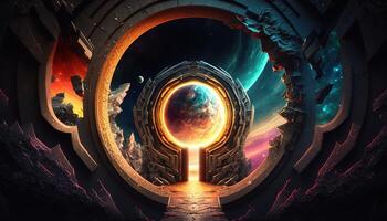 interdimensional gate that connects between our world and another world. photo