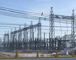 Power plants and high voltage pylons. photo