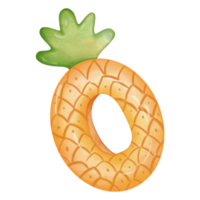 Aquarell Ananas Schwimmen Ring, Sommer- Element auf Strand, Sommer- Illustration png