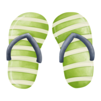 vattenfärg strand sandaler, sommar element på strand, sommar illustration png