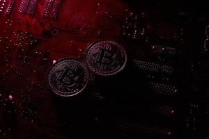 cryptocurrency, bitcoin on a chip, blockchain photo