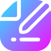 Edit icon in gradient colors. Register signs illustration. png