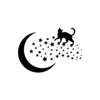 Moon Cat icon vector set. Moon Star illustration sign collection. Luna Cat symbol or logo.