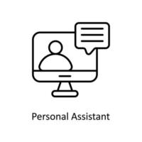 Personal Assistant Vector  outline Icons. Simple stock illustration stock