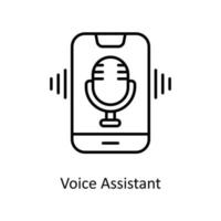 voice assistant  Vector  outline Icons. Simple stock illustration stock