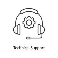 technical support Vector  outline Icons. Simple stock illustration stock