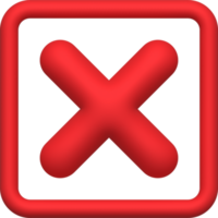 cross check mark icon button and no or wrong symbol on reject cancel sign button . rendering 3D. png