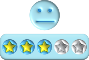 revisión 3d clasificación estrellas para mejor excelente servicios clasificación para satisfacción. revisión para calidad cliente clasificación comentario. png