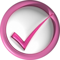 3D illustration Like or correct symbol,Confirmed or approved button png