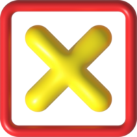 cross check mark icon button and no or wrong symbol on reject cancel sign button . rendering 3D. png