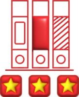 revisión 3d estrellas para el mejor Servicio clasificación para satisfacción en información desplegado como archivos o almacenamiento carpetas png