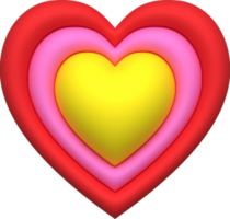 Valentijn concept liefde hart voor grafisch versieren. 3d geven illustation png