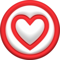 Valentine concept love heart for graphic decorate. 3d render illustation png