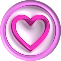 Valentine concept love heart for graphic decorate. 3d render illustation png