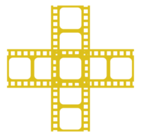 Silhouette of the Filmstrip for Art Illustration, Movie Poster, Apps, Website, Pictogram or Graphic Design Element. Format PNG