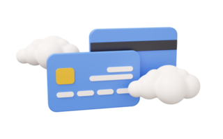 credit card cloud 3d illustration png