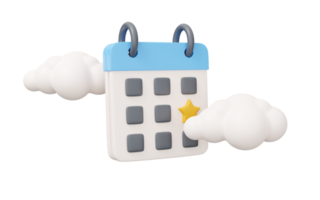 calendario nube 3d hacer png