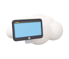 computer wolk 3d illustratie png