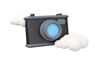 photo camera cloud 3d render png