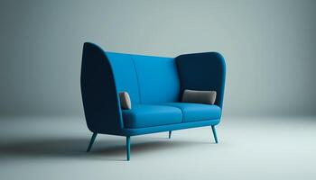 azul sofá aislado, generativo ai foto