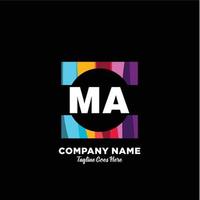 MA initial logo With Colorful template vector