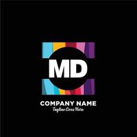 MD initial logo With Colorful template vector