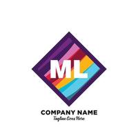 ML initial logo With Colorful template vector