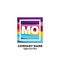 MO initial logo With Colorful template vector