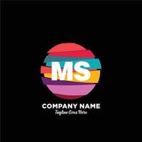 MS initial logo With Colorful template vector