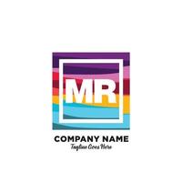 MR Initial logo With Colorful template vector