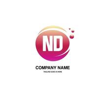 ND initial logo With Colorful Circle template vector