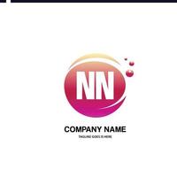 NN initial logo With Colorful Circle template vector