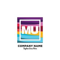 MU initial logo With Colorful template vector